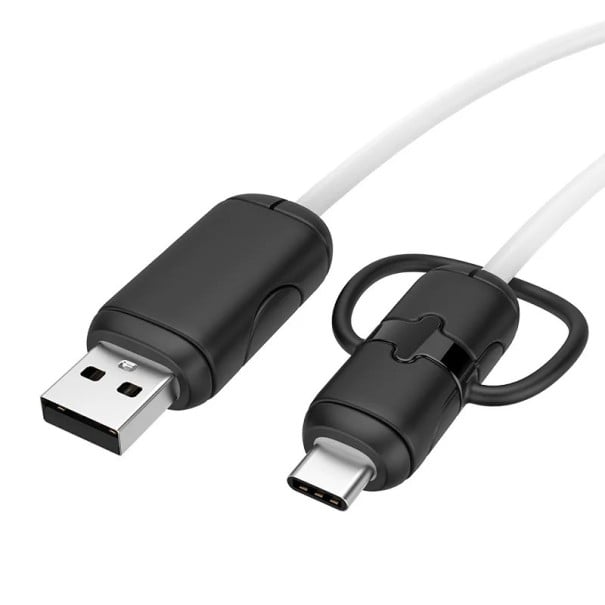 Protection en silicone du connecteur contre la casse Manchon de protection pour câble Type USB-A vers USB-C Prolongation de la durée noir