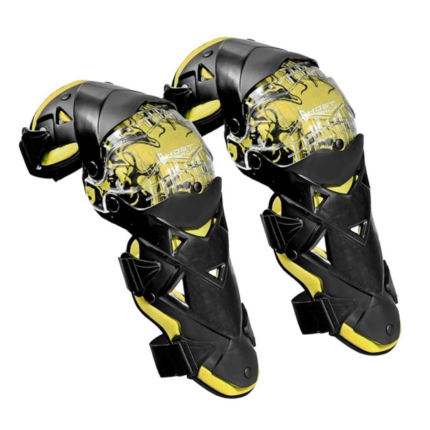 Protections de genoux de moto 2 pcs jaune