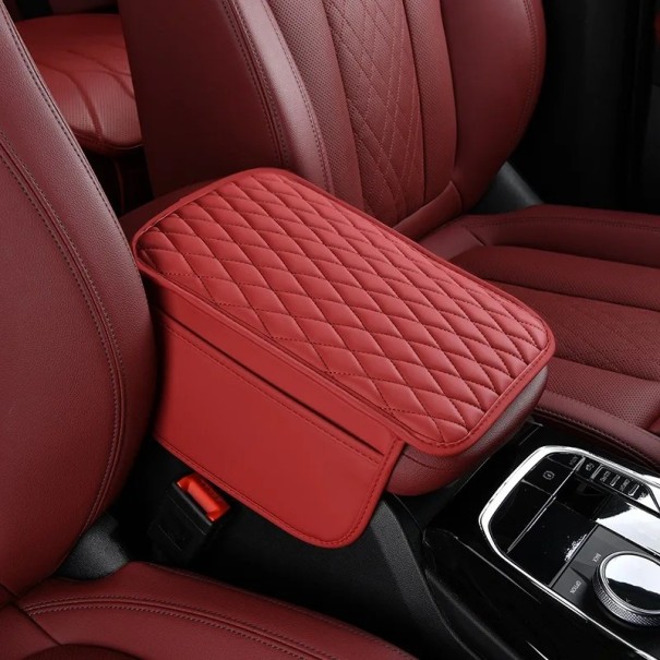 Protective Red Cover for Armrest 44 x 30.8 x 20 cm Cushion with Pocket Storage Space for Armrest Universal Car Protector 1