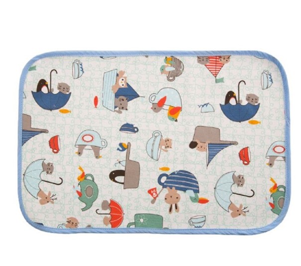 Protector de colchón impermeable para bebé azul L