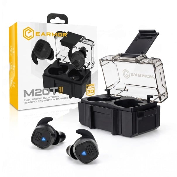 Protectores auditivos electrónicos intraauriculares con Bluetooth 5.4 Atenuación NRR 30 dB Reducción de ruido y amplificación de sonido Con negro