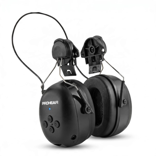 Protectores auditivos electrónicos para casco con Bluetooth 5.3 Auriculares con cancelación de ruido SNR 30 dB Batería 1100 mAh Plástico ABS Negro 1
