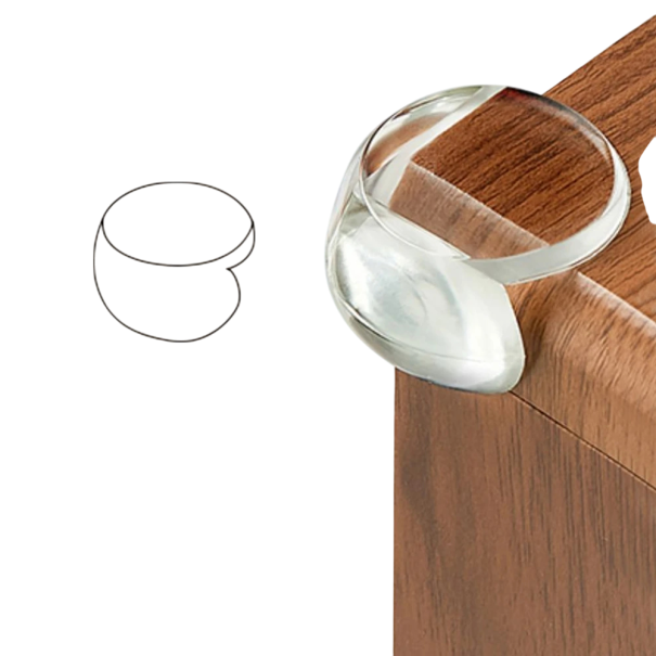 Protectores de esquinas para muebles redondos transparentes fabricados en PVC blando, juego de 16 piezas para una protección integral de las esquinas y la máxima seguridad para los niños en el hogar. 1