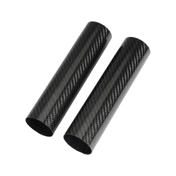 Protège-fourches en carbone universels pour moto 225 mm noirs brillants avec motif en carbone 1 paire de protections en plastique solide 1