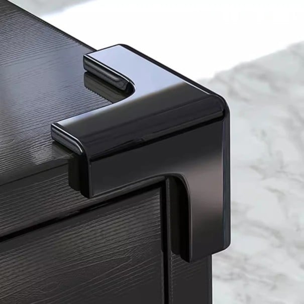 Proteggi angoli trasparenti a forma di T in PVC morbido 33 x 33 x 14 mm set da 4 pezzi per una maggiore protezione degli angoli nero