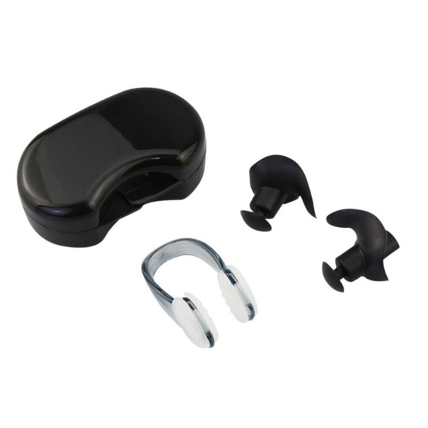 Protetores auriculares e clip nasal para natação P3608 preto