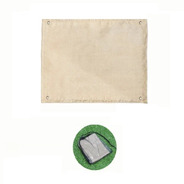 Protipožární deka Nehořlavá a ohnivzdorná izolační rohož 80 x 60 cm Skelná vlákna Béžová Na grilování a kempování i piknik 1