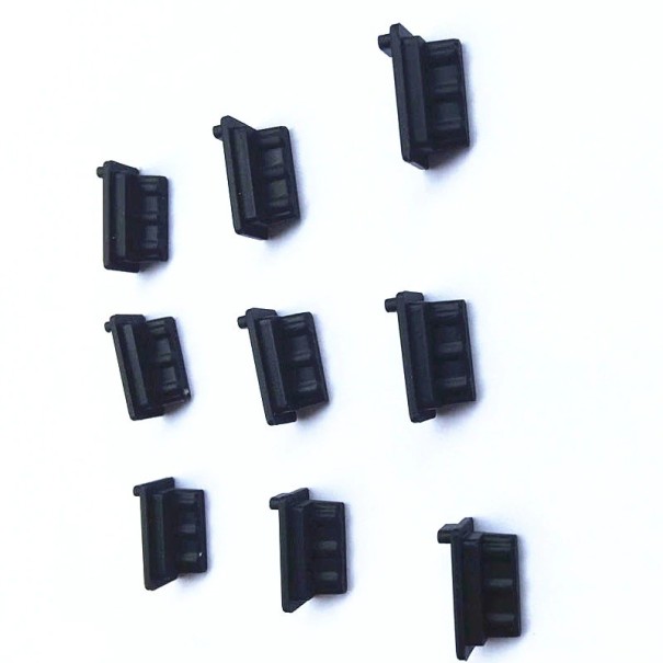 Protiprachová ochrana pre USB port čierna 10 ks