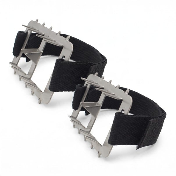 Protiskluzové nesmeky na boty s kovovými hrotmi 10 x 5,2 cm Mačky pod stred chodidla s pásikom na suchý zips 1 pár na ľad a sneh 1