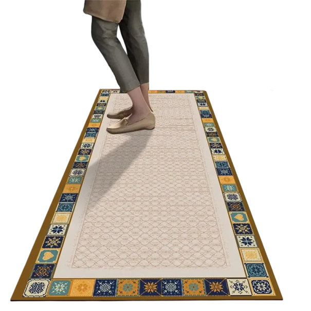 Protiskluzový koberec 50x80 cm Savá kuchyňská rohožka Retro dlaždicový vzor Rohož na vstupní dveře Koupelnový koberec do domácnosti 1