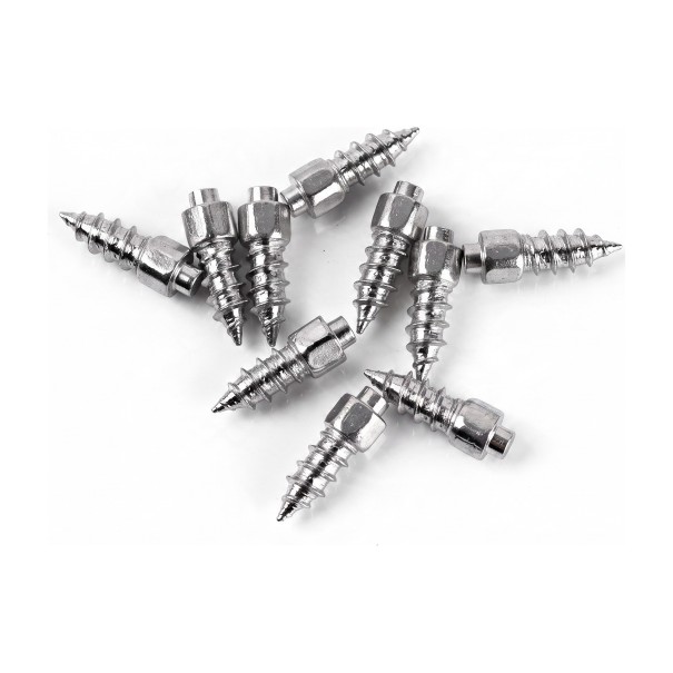 Protiskluzowe wkręty do opon i podeszw 20 szt. Wkręcane zimowe wkręty 12 mm Stal tungstenowa Srebrne Do samochodu, motocykla, roweru i butów 1