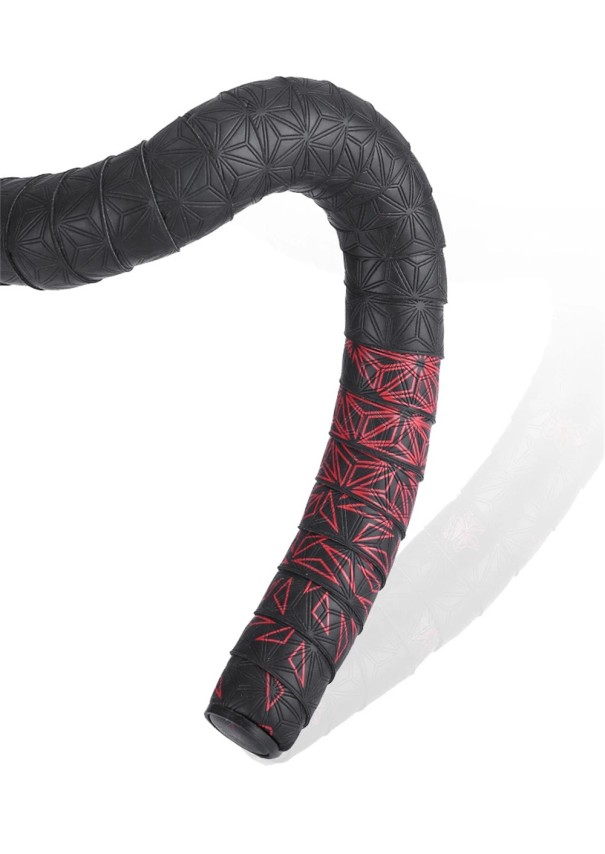 Protisklzová páska na riadidlá pre cestné bicykle, absorpcia nárazov, s koncovkami, pre cyklistiku a pretekárske bicykle červená