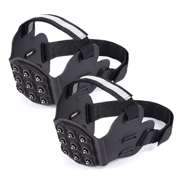 Protiv slippery nesmeky pentru toc cu vârfuri din oțel Accesoriu pentru toc 26 x 9,6 cm cu bandă reflectorizantă Negre 1 pereche pentru gheață 1