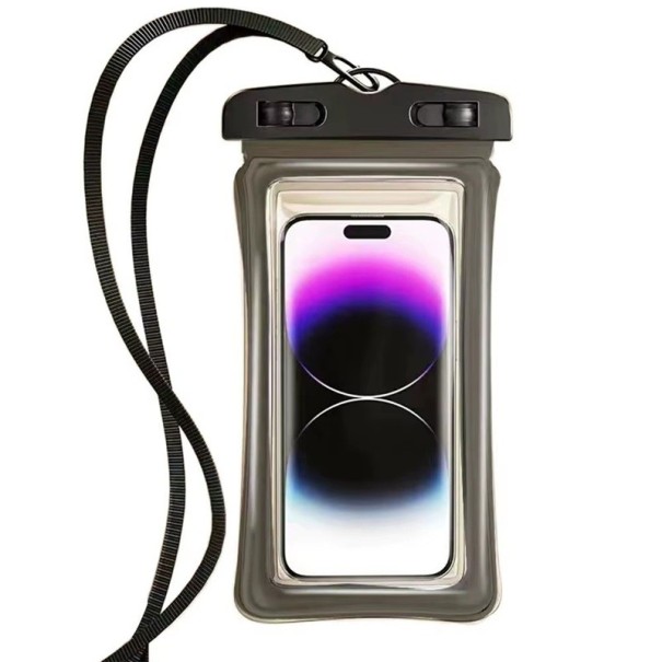 Průhledné vodotěsné pouzdro na telefon do 7,0" PVC Dotykové krytí Plavecké a podvodní pouzdro Uzavřené se šňůrkou 22x10,6 cm černá