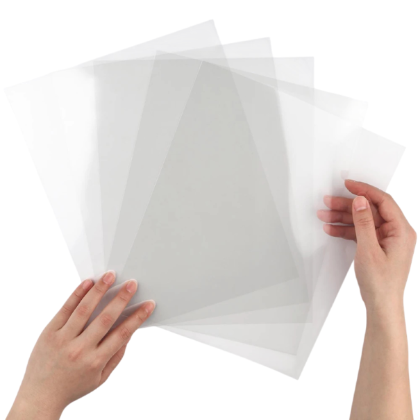 Průhledné žáruvzdorné acetátové fólie 21,6 × 27,9 cm plastové listy 5 ks pro výrobu šablon a kreativní tvoření deníků 1