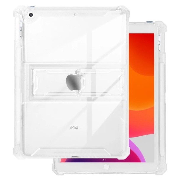Průhledný kryt na tablet iPad 10,2 palce 7. 8. i 9. generace silikonový obal se stojánkem a zesílenými rohy ochrana displeje i hran 1