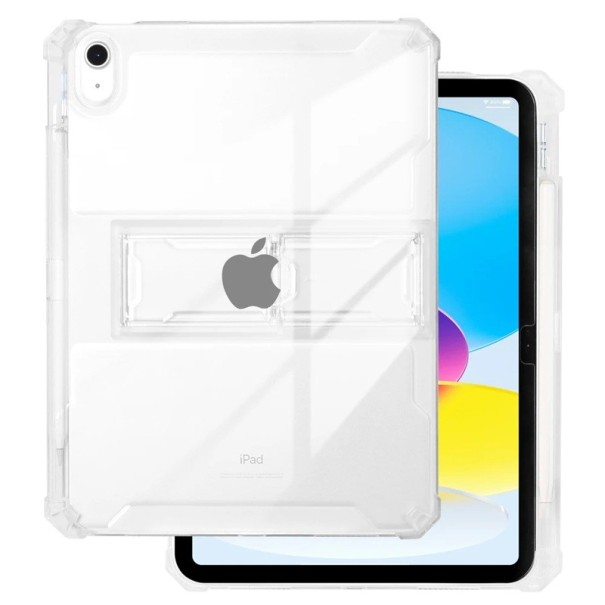 Průhledný kryt na tablet iPad 10. generace 2022 silikonový obal se stojánkem a zesílenými rohy ochrana displeje i hran s otvorem na stylus 1