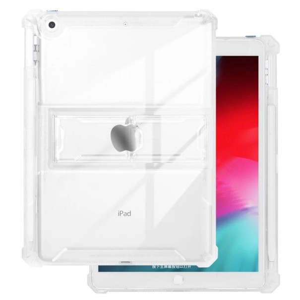 Průhledný kryt na tablet iPad 9,7 palce 5. i 6. generace silikonový obal se stojánkem a zesílenými rohy ochrana displeje i hran 1