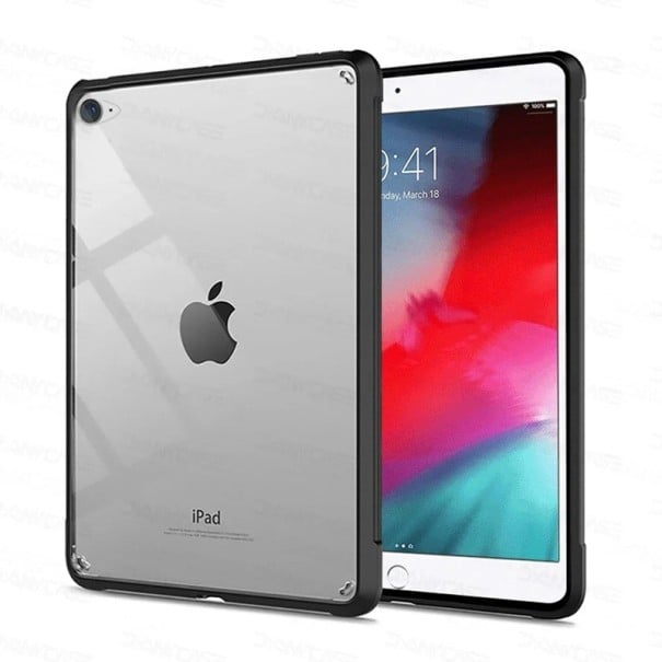 Průhledný kryt na tablet iPad mini 4 i mini 5 silikonový rámeček se zesílenými rohy černá barva ochrana displeje i zadní strany 1