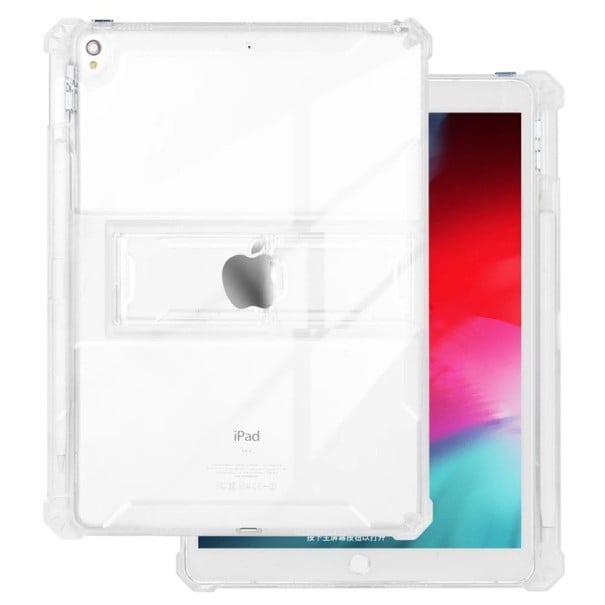 Průhledný kryt na tablet iPad Pro 10,5 palce 2017 silikonový obal se stojánkem a zesílenými rohy ochrana displeje i hran s otvorem na stylus 1