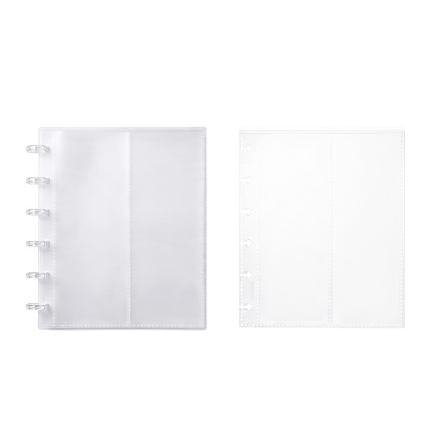 Průhledný rámeček na fotky s kroužky 166 x 137 mm Pro 40 fotek 10 listů a 20 stran 2 kapsy na stranu Na fotografie a fotopásky 1