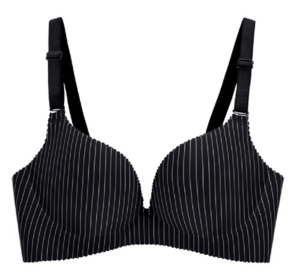 Pruhovaná push up podprsenka J2713 černá 75A