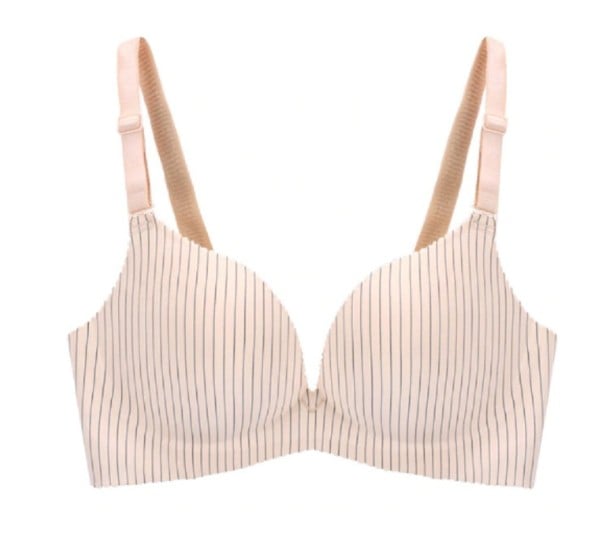 Pruhovaná push up podprsenka J2713 krémová 70A