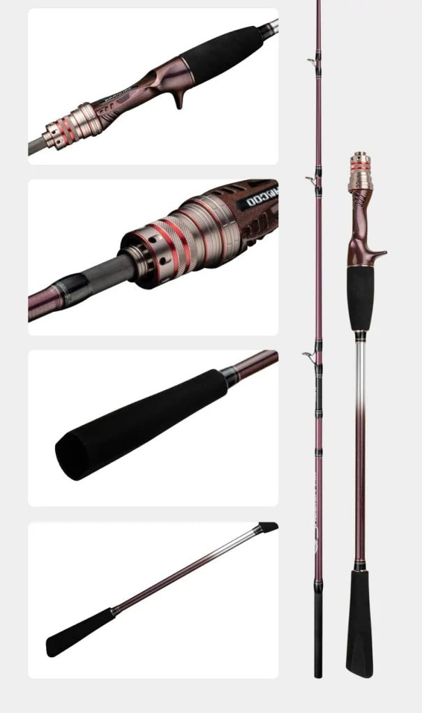 Prut JOHNCOO C160M Casting för Sepia och Bläckfisk 1,6 m Titan Topp 27 cm Keramiska Ögon Kolfiber 95 g Aktion FAST för Fiske från Båt 1