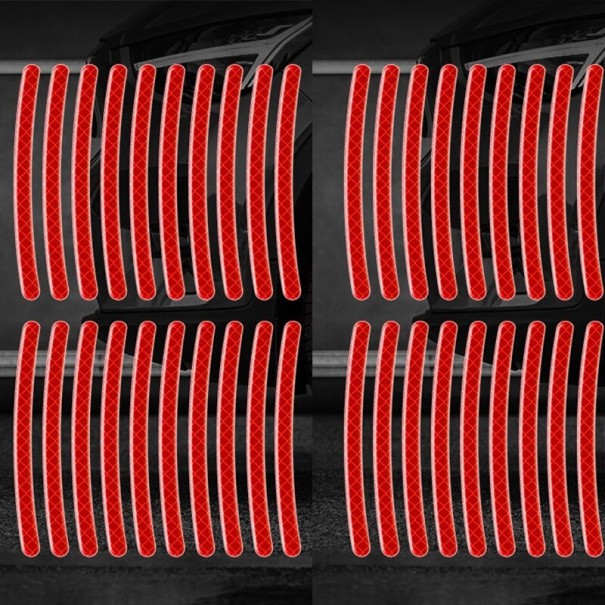 Prúžky na ráfiky 9 x 0,7 cm 40 ks červená