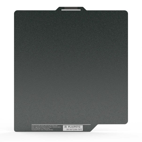 Pružná oceľová podložka 256 × 256 mm so špeciálnym povrchom CryoGrip Obojstranná textúrovaná tlačová podložka pre Bambu Lab P1 a X1 1