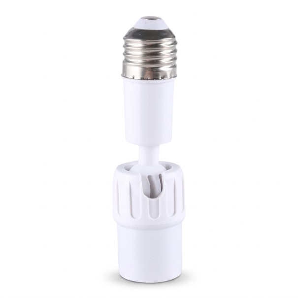Przedłużacz do oprawy E27 Obrotowy o 360 stopni Z przegubem do ustawienia pod kątem Długość 12,5 cm Plastik ABS Biały Do lamp i opraw oświetleniowych 1