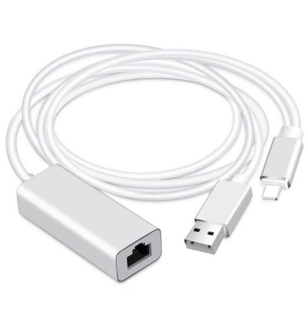 Przejściówka dla Apple iPhone Lightning / USB na Ethernet LAN 1