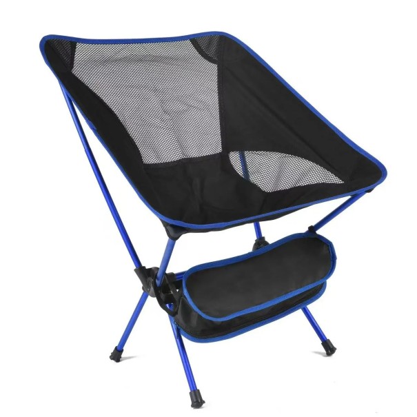 Przenośne składane krzesło 475 x 520 mm Lekka podróżna rozkładana stołek Outdoor siedzisko na kemping wędkowanie turystykę ogród niebieski