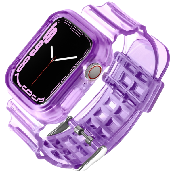 Przezroczysty silikonowy pasek do zegarka Apple Watch 38 / 40 / 41 mm fioletowy