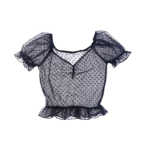 Przezroczysty top damski czarny S