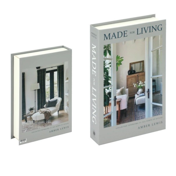 Ψεύτικο βιβλίο διακόσμησης Made for Living Μη ανοιγόμενο προσποιητό βιβλίο Ανοιχτό γκρι μοντέρνος σχεδιασμός Εσωτερικό διακοσμητικό στοιχείο 1