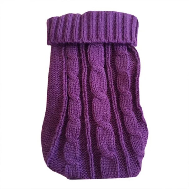 Psí svetr 2,5 - 4 kg Pletený svetr pro malé psy Hřejivý zimní obleček pro štěňata a miniaturní plemena Podzimní a zimní ochrana proti chladu Stylový design fialová
