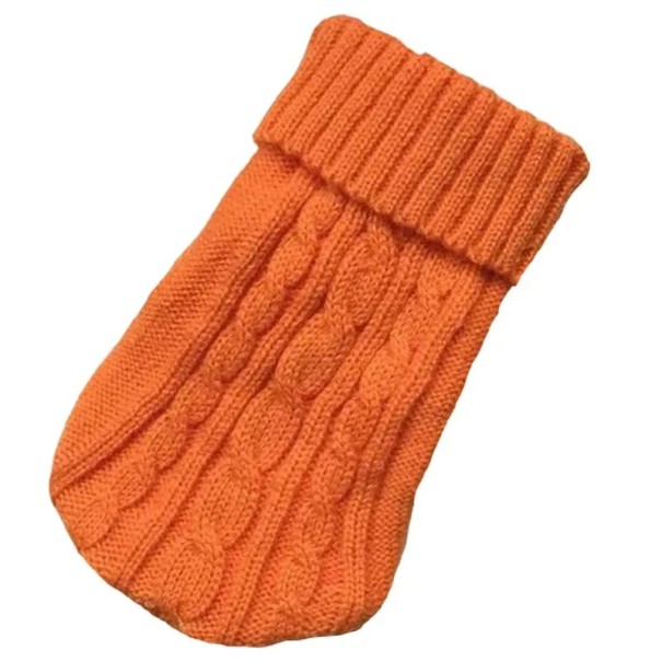 Psí svetr 4 - 5 kg Pletený svetr pro malé a střední psy Hřejivý zimní obleček Pohodlný a elastický materiál Podzimní a zimní ochrana proti chladu Stylový design oranžová