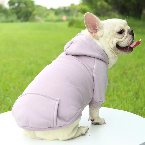 Psí zimní mikina s kapucí 2,0 - 3,0 kg Teplé oblečení pro malé psy Hřejivá fleece mikina Stylová zimní bunda Ochrana proti chladu Pohodlný střih fialová