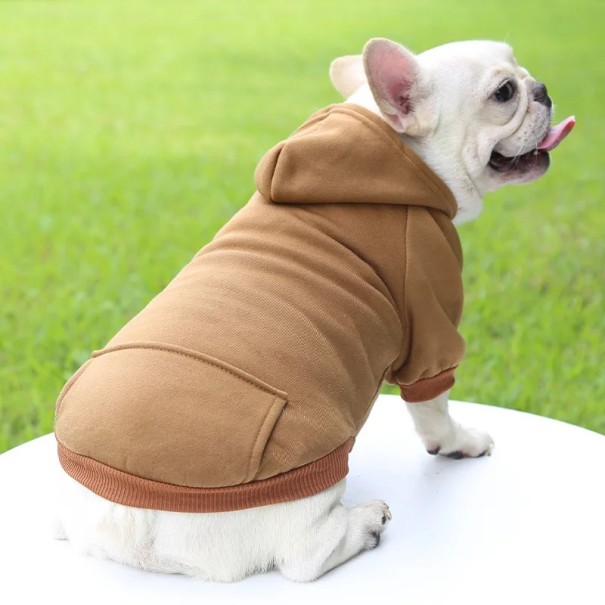 Psie zimná mikina s kapucňou 1,2 - 2,0 kg Teplé oblečenie pre malých psov Hrejivá fleece mikina Ochrana proti chladu Pohodlná bunda pre šteňatá a miniatúrne plemená hnedá