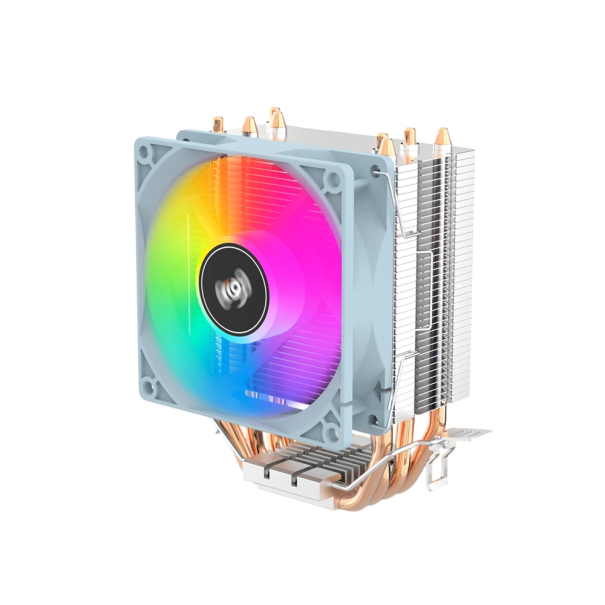Ψυγείο CPU ICE400SE Aigo με 2/4/6 heat pipes RGB ανεμιστήρα 3PIN PWM αθόρυβη λειτουργία 160W συμβατό με Intel PC ψυγείο 132x92x70mm 1