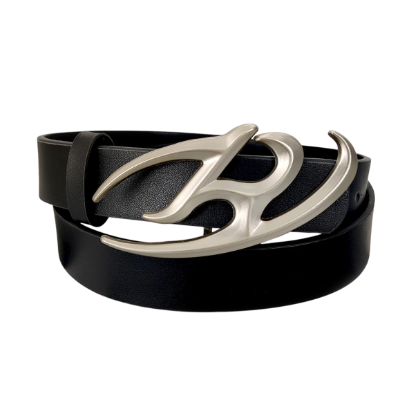 PU Leather Belt 102 x 2.8 cm Adjustable Unisex Belt with Metal Goth Punk Buckle Fashion Rock Punk Style Accessories black