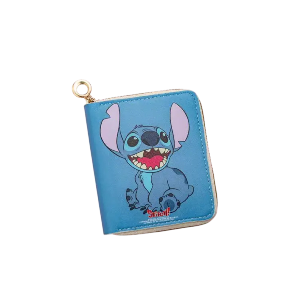 PU peňaženka Stitch 11 x 8,5 cm Kreslená mincovka Anime držiak na karty Zipová peňaženka z PU kože Vianočný darček pre deti aj študentov 1