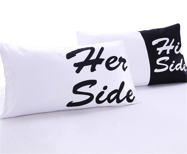 Pudebetræk - Hendes side, Hans side sort