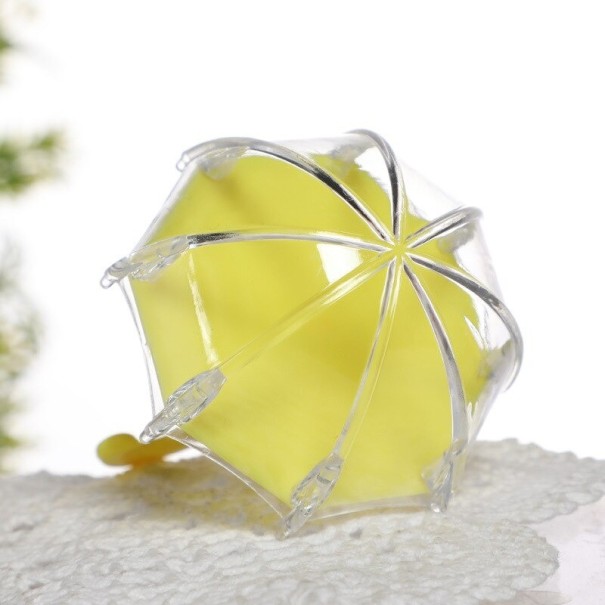 Pudełko plastikowe na słodycze w kształcie parasola 12 szt żółty