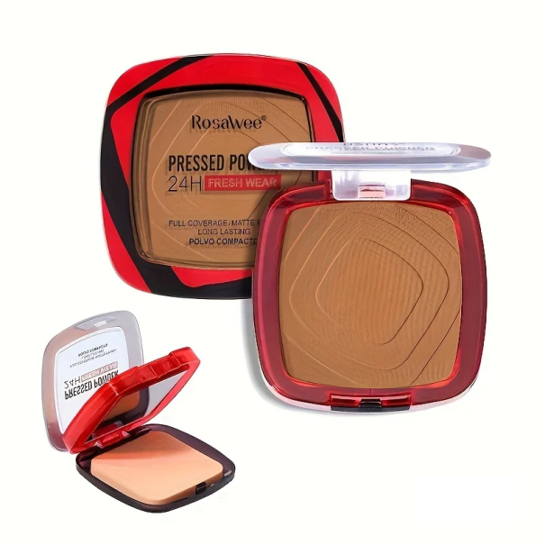 Pudro compatto opaco per il viso 6 g 24h di durata Copertura totale Applicatore in polvere Make-up compatto 6,7 x 6,7 cm Effetto opaco perfetto 4