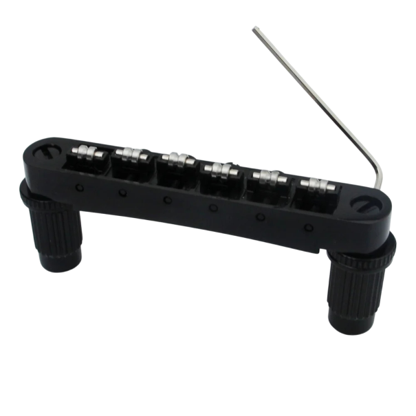 Puente de silla de rodillos para guitarra eléctrica LP SG de 6 cuerdas Puente ajustable para afinación precisa Estructura metálica con tornillos de montaje negro