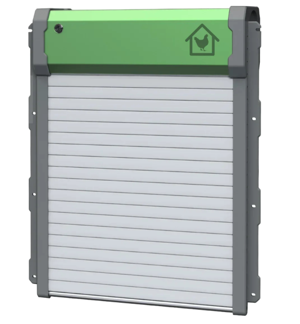 Puertas solares impermeables para gallinero con temporizador, sensor de luz y control remoto 37 x 30 x 10 cm 1
