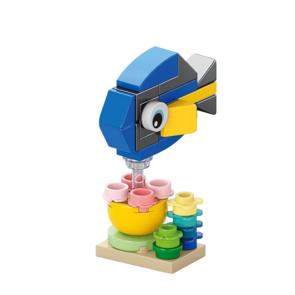 Puffer Fish Building Set 4 x 2.2 x 5.4 cm 36 Pieces Small Tropical Fish from Building Blocks Colourful Figure for Creative Assembly 1