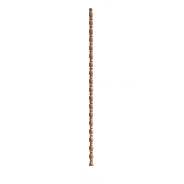 Puinen koristeellinen lista sorvattu profiili 50×1,4 cm massiivipuuta luonnollinen ruskea koriste-elementti huonekaluille ja sisustustarkoituksiin 1